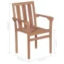 Sillas de jardín 2 uds con cojines antracita madera de teca de vidaXL, Sillas de jardín - Ref: Foro24-3062208, Precio: 261,08...