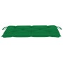 Banco de jardín madera maciza de teca con cojín verde 112 cm de vidaXL, Bancos de jardín - Ref: Foro24-3062669, Precio: 152,3...