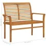 Banco de jardín madera maciza de teca con cojín verde 112 cm de vidaXL, Bancos de jardín - Ref: Foro24-3062669, Precio: 148,7...