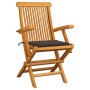 Sillas de jardín 2 uds madera teca con cojines gris taupe de vidaXL, Sillas de jardín - Ref: Foro24-3062495, Precio: 202,45 €...