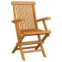 Sillas de jardín 6 uds madera maciza de teca con cojines grises de vidaXL, Sillas de jardín - Ref: Foro24-3062557, Precio: 44...