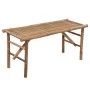 Banco de jardín plegable con cojín bambú 118 cm de vidaXL, Bancos de jardín - Ref: Foro24-3063849, Precio: 81,80 €, Descuento: %