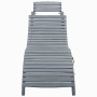 Tumbona con cojín madera maciza de acacia gris de vidaXL, Tumbonas - Ref: Foro24-3064051, Precio: 151,31 €, Descuento: %