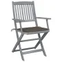 Folding garden chairs 2 pcs cushions solid acacia wood by vidaXL, Garden chairs - Ref: Foro24-3064490, Price: 122,92 €, Disco...