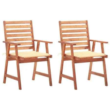 Sillas comedor de jardín y cojines 2 uds madera maciza acacia de vidaXL, Sillas de jardín - Ref: Foro24-3064322, Precio: 158,...