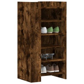 Mueble zapatero madera ingeniería roble ahumado 52x37,5x100 cm en Zapateros y organizadores de calzado | Comprar online en Foru.