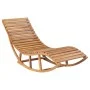 Tumbona mecedora con cojín madera maciza de teca de vidaXL, Tumbonas - Ref: Foro24-3063342, Precio: 342,18 €, Descuento: %