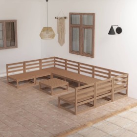 Juego de muebles de jardín 10 piezas madera maciza de pino en Conjuntos de jardín | Comprar online en Foru.es