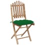 Sillas de jardín plegables con cojines 2 unidades bambú de vidaXL, Sillas de jardín - Ref: Foro24-3064007, Precio: 116,68 €, ...