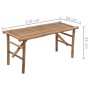 Banco de jardín plegable con cojín bambú 118 cm de vidaXL, Bancos de jardín - Ref: Foro24-3063860, Precio: 91,50 €, Descuento: %