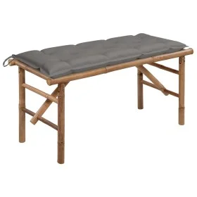 Banco de jardín plegable con cojín bambú 118 cm de vidaXL, Bancos de jardín - Ref: Foro24-3063865, Precio: 98,69 €, Descuento: %