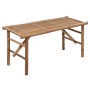 Banco de jardín plegable con cojín bambú 118 cm de vidaXL, Bancos de jardín - Ref: Foro24-3063865, Precio: 95,40 €, Descuento: %