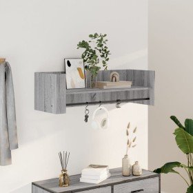 Estante de pared madera ingeniería gris Sonoma 100x35x30,5 cm en Estanterías | Comprar online en Foru.es