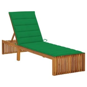 Tumbona con cojín madera maciza de acacia de vidaXL, Tumbonas - Ref: Foro24-3064154, Precio: 229,57 €, Descuento: %