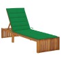 Tumbona con cojín madera maciza de acacia de vidaXL, Tumbonas - Ref: Foro24-3064154, Precio: 231,79 €, Descuento: %