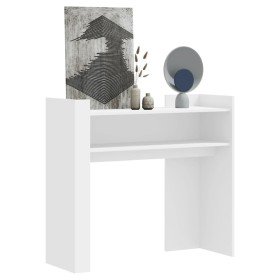 Mesa consola de madera de ingeniería blanca 100x35x90 cm en Mesas auxiliares | Comprar online en Foru.es