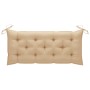 Banco de jardín plegable con cojín bambú 118 cm de vidaXL, Bancos de jardín - Ref: Foro24-3063867, Precio: 94,33 €, Descuento: %