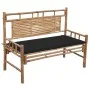 Banco de jardín con cojín bambú 120 cm de vidaXL, Bancos de jardín - Ref: Foro24-3063883, Precio: 134,41 €, Descuento: %