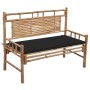 Banco de jardín con cojín bambú 120 cm de vidaXL, Bancos de jardín - Ref: Foro24-3063883, Precio: 149,74 €, Descuento: %