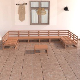 Juego de muebles de jardín 11 piezas madera maciza de pino en Conjuntos de jardín | Comprar online en Foru.es