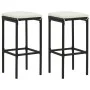 Set muebles de bar para jardín 3 piezas y cojines negro de vidaXL, Conjuntos de jardín - Ref: Foro24-3064873, Precio: 257,81 ...