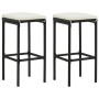 Set muebles de bar para jardín 3 piezas y cojines negro de vidaXL, Conjuntos de jardín - Ref: Foro24-3064873, Precio: 260,65 ...