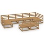 Juego de muebles de jardín 9 piezas madera maciza de pino en Conjuntos de jardín | Comprar online en Foru.es