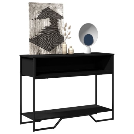 Mesa consola madera de ingeniería negra 100x35x74,5 cm en Mesas auxiliares | Comprar online en Foru.es