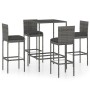 Mesa y taburetes altos jardín 5 piezas ratán sintético gris de vidaXL, Conjuntos de jardín - Ref: Foro24-3064831, Precio: 362...