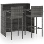 Set de muebles de bar de jardín 3 piezas gris de vidaXL, Conjuntos de jardín - Ref: Foro24-3064887, Precio: 343,82 €, Descuen...