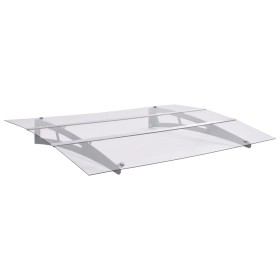 Marquesina puerta policarbonato plata y transparente 120x90 cm en Toldos | Comprar online en Foru.es