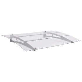 Marquesina puerta policarbonato plata y transparente 120x90 cm en Toldos | Comprar online en Foru.es