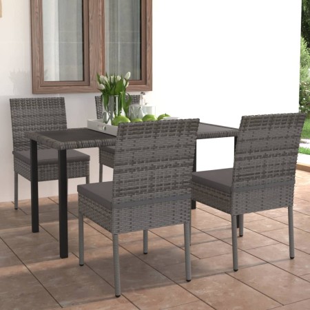 Juego de comedor para jardín 5 piezas ratán sintético gris de vidaXL, Conjuntos de jardín - Ref: Foro24-3065701, Precio: 351,...