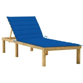 Liege mit Kissen aus königsblau imprägniertem Kiefernholz von vidaXL, Liegen - Ref: Foro24-3065859, Preis: 134,13 €, Rabatt: %
