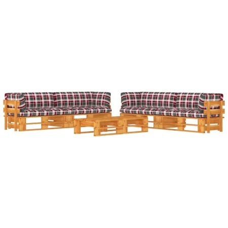 Muebles de palets 6 pzas y cojines madera pino impregnada miel de vidaXL, Conjuntos de jardín - Ref: Foro24-3067033, Precio: ...