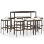 Set de bar de jardín 9 piezas ratán sintético marrón de vidaXL, Conjuntos de jardín - Ref: Foro24-3064825, Precio: 366,04 €, ...