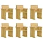 Comedor de jardín 7 pzas con cojines madera de pino impregnada de vidaXL, Conjuntos de jardín - Ref: Foro24-3065733, Precio: ...