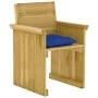 Comedor de jardín 7 pzas con cojines madera de pino impregnada de vidaXL, Conjuntos de jardín - Ref: Foro24-3065733, Precio: ...