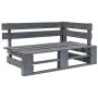 Sofá de jardín esquina de palets madera de pino impregnada gris de vidaXL, Sofás modulares de exterior - Ref: Foro24-3066559,...