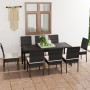 Conjunto de comedor de jardín 9 piezas ratán sintético negro de vidaXL, Conjuntos de jardín - Ref: Foro24-3065698, Precio: 69...