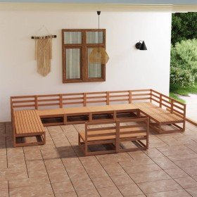 Juego de muebles de jardín 12 piezas madera maciza de pino en Conjuntos de jardín | Comprar online en Foru.es