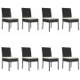 Conjunto de comedor de jardín 9 piezas ratán sintético negro de vidaXL, Conjuntos de jardín - Ref: Foro24-3065698, Precio: 69...
