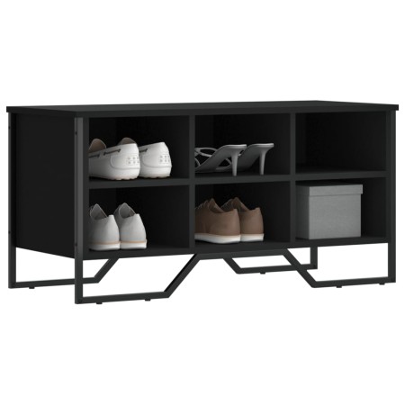 Mueble zapatero madera de ingeniería negro 90x38x45,5 cm en Zapateros y organizadores de calzado | Comprar online en Foru.es