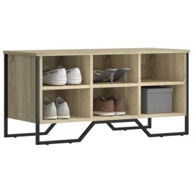 Zapatero de madera de ingeniería roble Sonoma 90x38x45,5 cm en Zapateros y organizadores de calzado | Comprar online en Foru.es