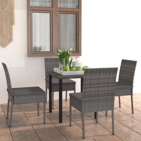 Juego de comedor para jardín 5 piezas ratán sintético gris de vidaXL, Conjuntos de jardín - Ref: Foro24-3065700, Precio: 286,...