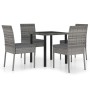 Juego de comedor para jardín 5 piezas ratán sintético gris de vidaXL, Conjuntos de jardín - Ref: Foro24-3065700, Precio: 286,...