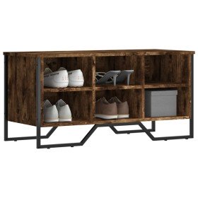 Zapatero de madera de ingeniería roble ahumado 90x38x45,5 cm en Zapateros y organizadores de calzado | Comprar online en Foru.es