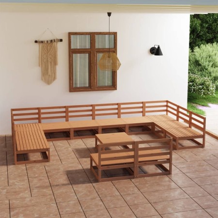 Juego de muebles de jardín 13 piezas madera maciza de pino en Conjuntos de jardín | Comprar online en Foru.es