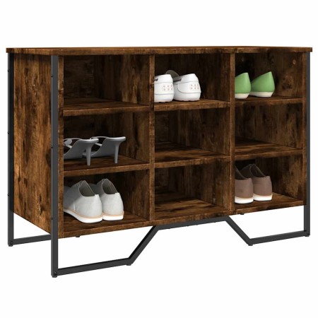 Zapatero de madera de ingeniería roble ahumado 90x38x61,5 cm en Zapateros y organizadores de calzado | Comprar online en Foru.es