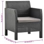 Set de muebles jardín 3 piezas cojines PP ratán gris antracita de vidaXL, Conjuntos de jardín - Ref: Foro24-3067233, Precio: ...